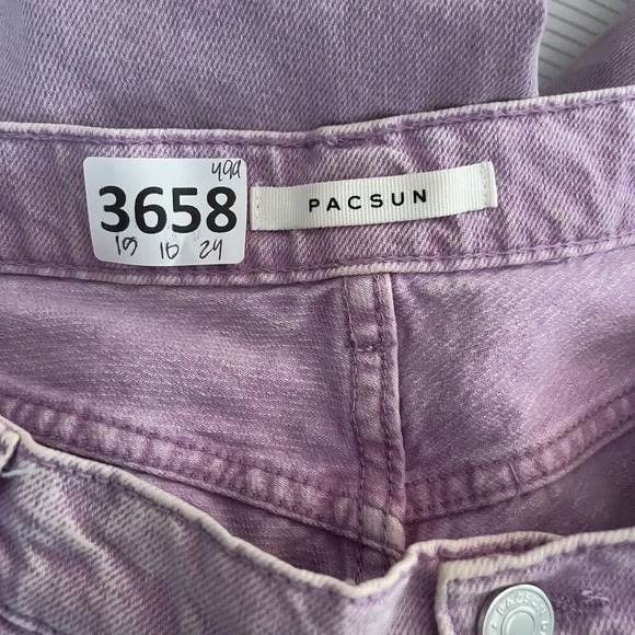 Pacsun Womens Purple Baggy Carpenter Jeans 26 Straight Leg Raw Hem Wide Leg - Picture 2 of 12